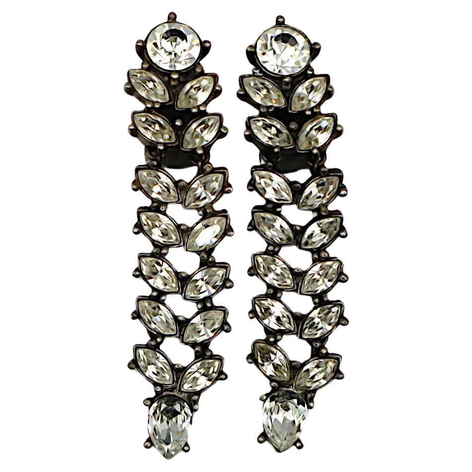 CHRISTIAN DIOR Vintage Jewelled Dangling Earrings For Sale