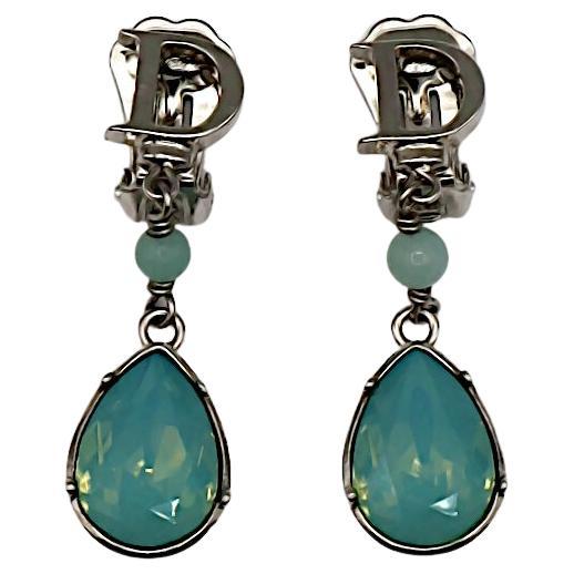CHRISTIAN DIOR Vintage Jewelled Dangling Earrings For Sale