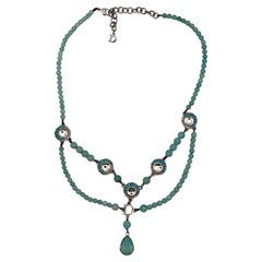 CHRISTIAN DIOR Collier Draperie vintage avec bijoux