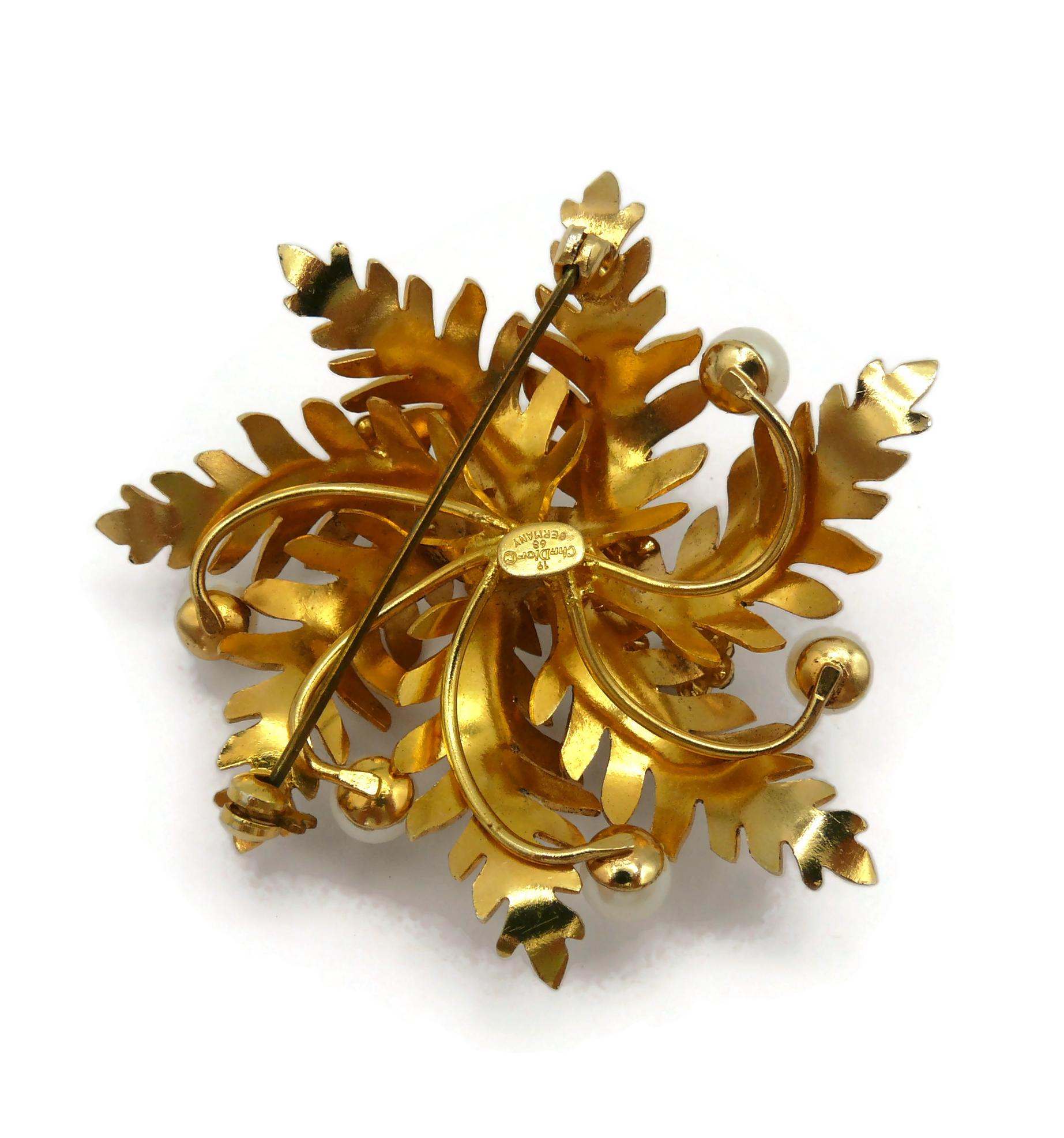 CHRISTIAN DIOR Vintage Jewelled Floral Brooch, 1968 at CHRISTIAN DIOR Vintage Jewelled Floral Brooch, 1968 at