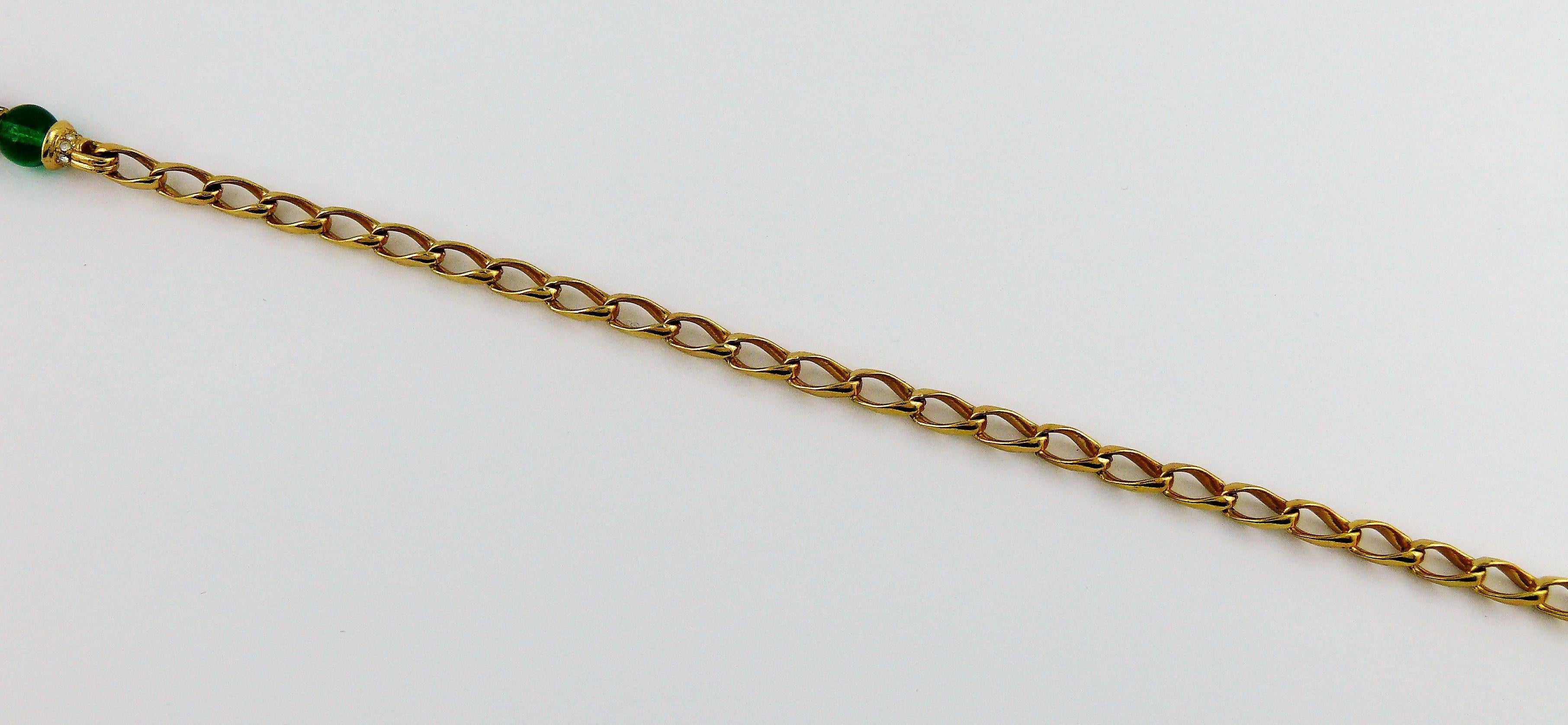 Christian Dior Vintage Jewelled Goldfarbene Kette Sautoir Halskette im Angebot 6