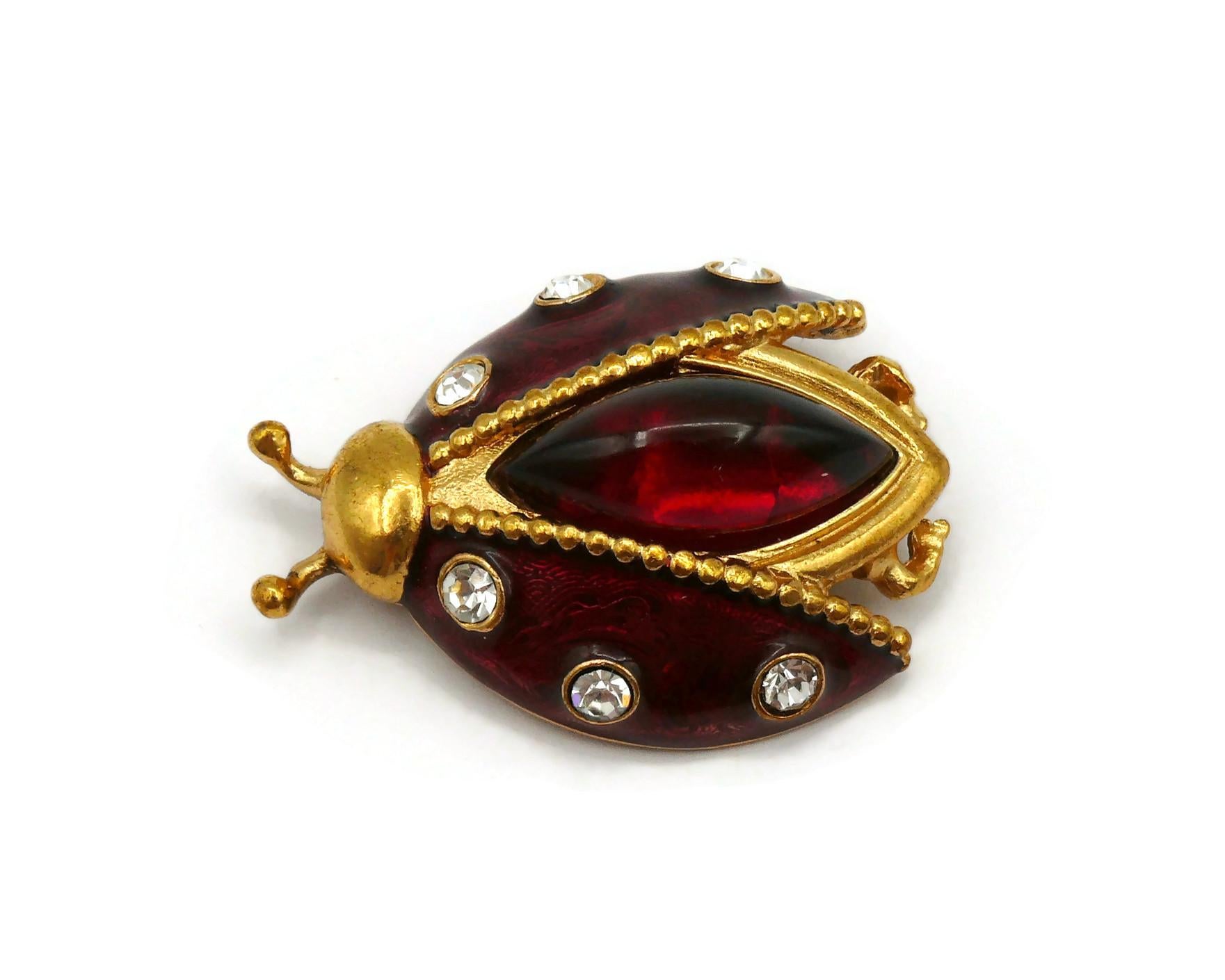 Women's CHRISTIAN DIOR Vintage Jewelled Ladybug Brooch For Sale