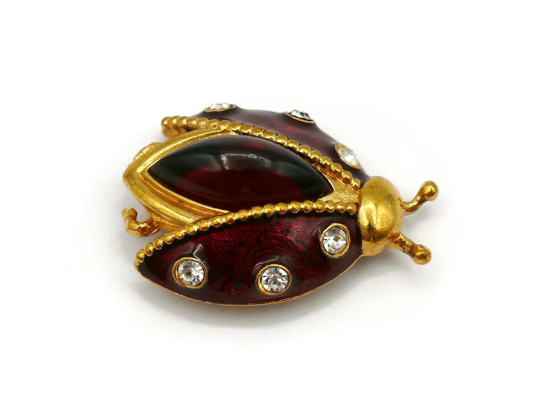 CHRISTIAN DIOR Vintage Jewelled Ladybug Brooch For Sale 1