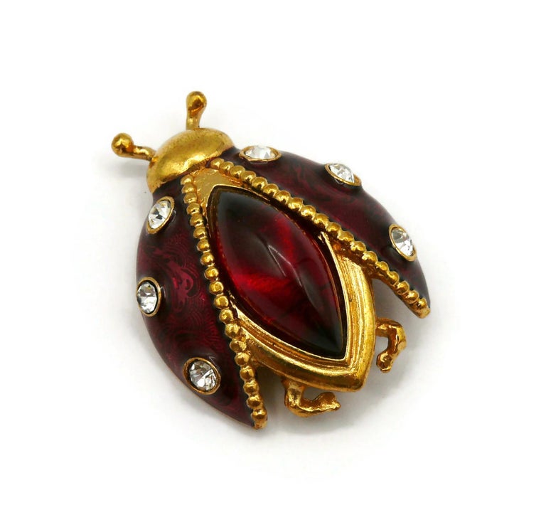 CHRISTIAN DIOR Vintage Jewelled Ladybug Brooch at 1stDibs | dior
