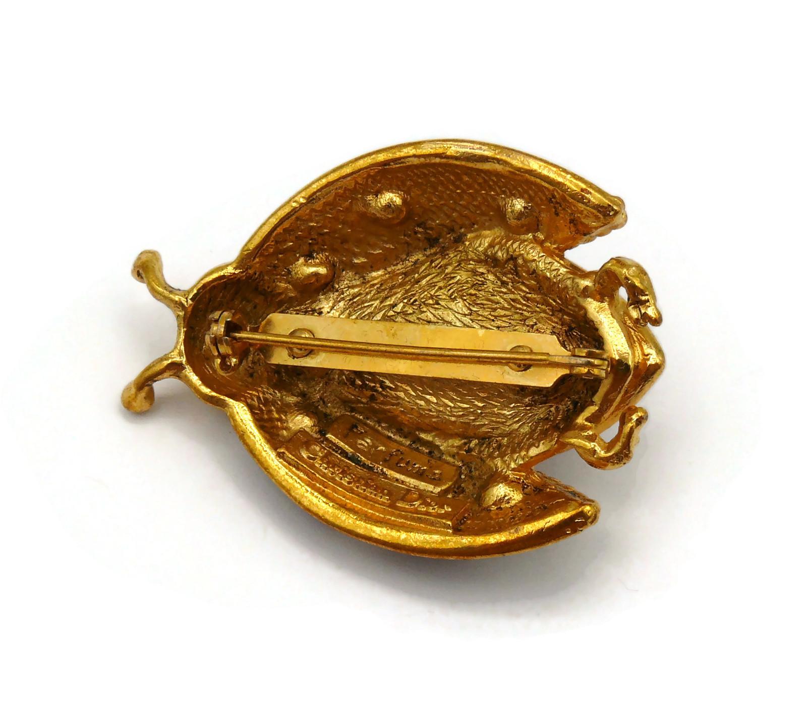 CHRISTIAN DIOR Vintage Jewelled Ladybug Brooch For Sale 5