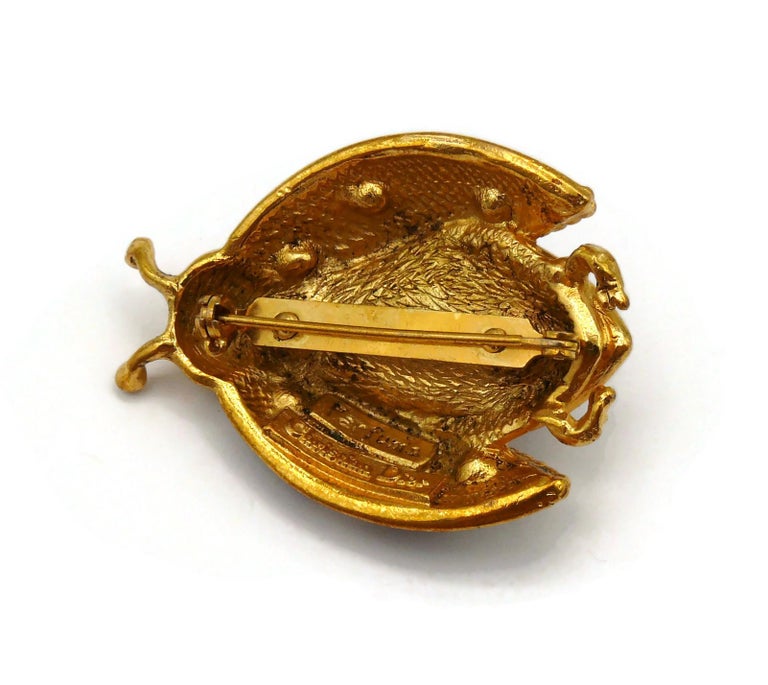 クリスチャンディオール　　ピンブローチ　LADY BUG CHRISTIAN DIOR Vintage Jewelled Ladybug Brooch at 1stDibs