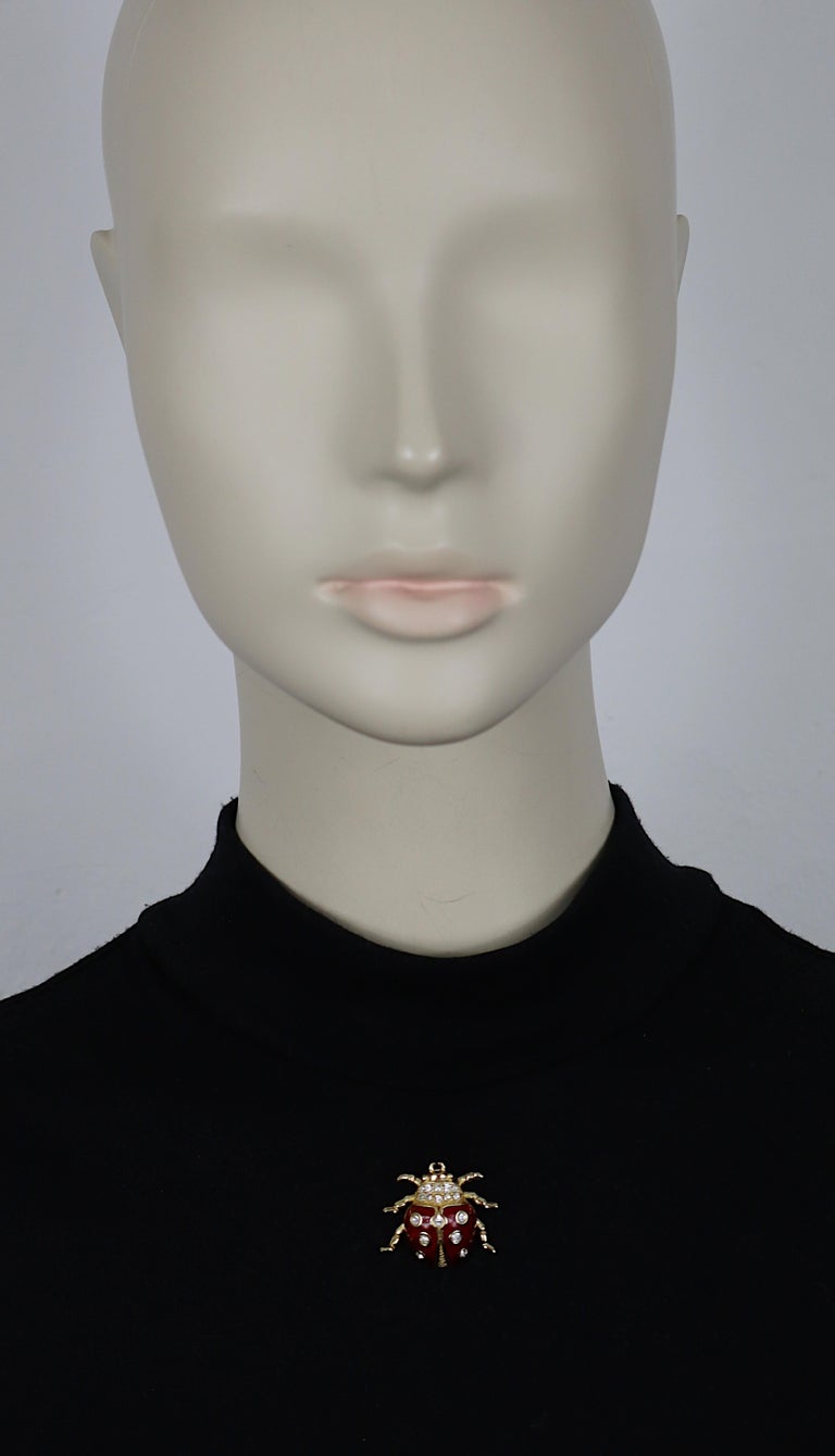 CHRISTIAN DIOR Vintage Jewelled Ladybug Pin Brooch at 1stDibs