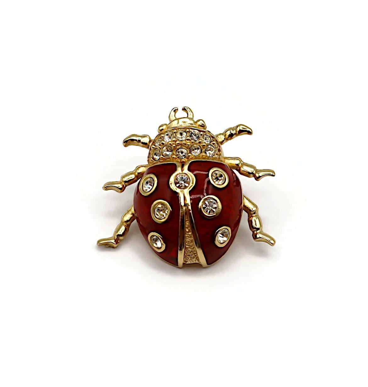 Women's CHRISTIAN DIOR Vintage Jewelled Ladybug Pin Brooch For Sale