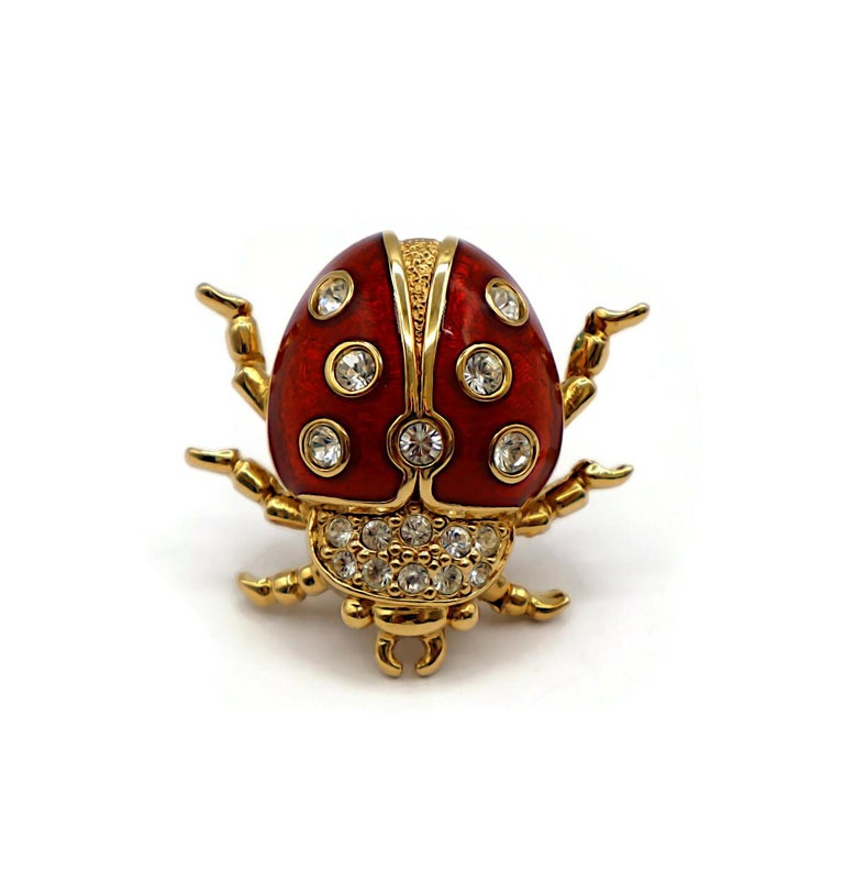 CHRISTIAN DIOR Vintage Jewelled Ladybug Pin Brooch at 1stDibs