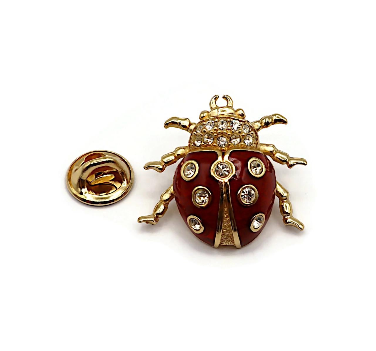 CHRISTIAN DIOR Vintage Jewelled Ladybug Pin Brooch In Good Condition In Nice, FR