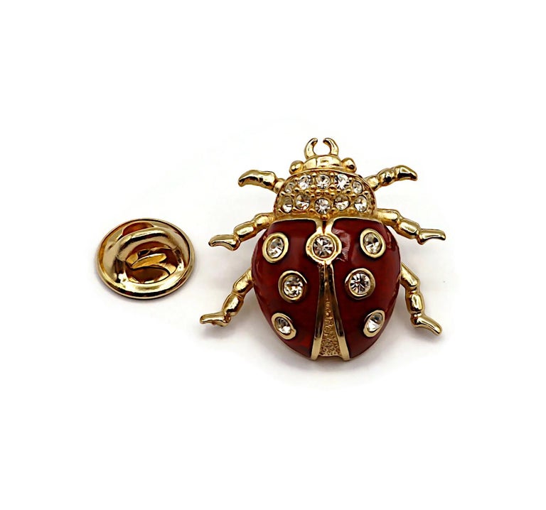 CHRISTIAN DIOR Vintage Jewelled Ladybug Pin Brooch at 1stDibs