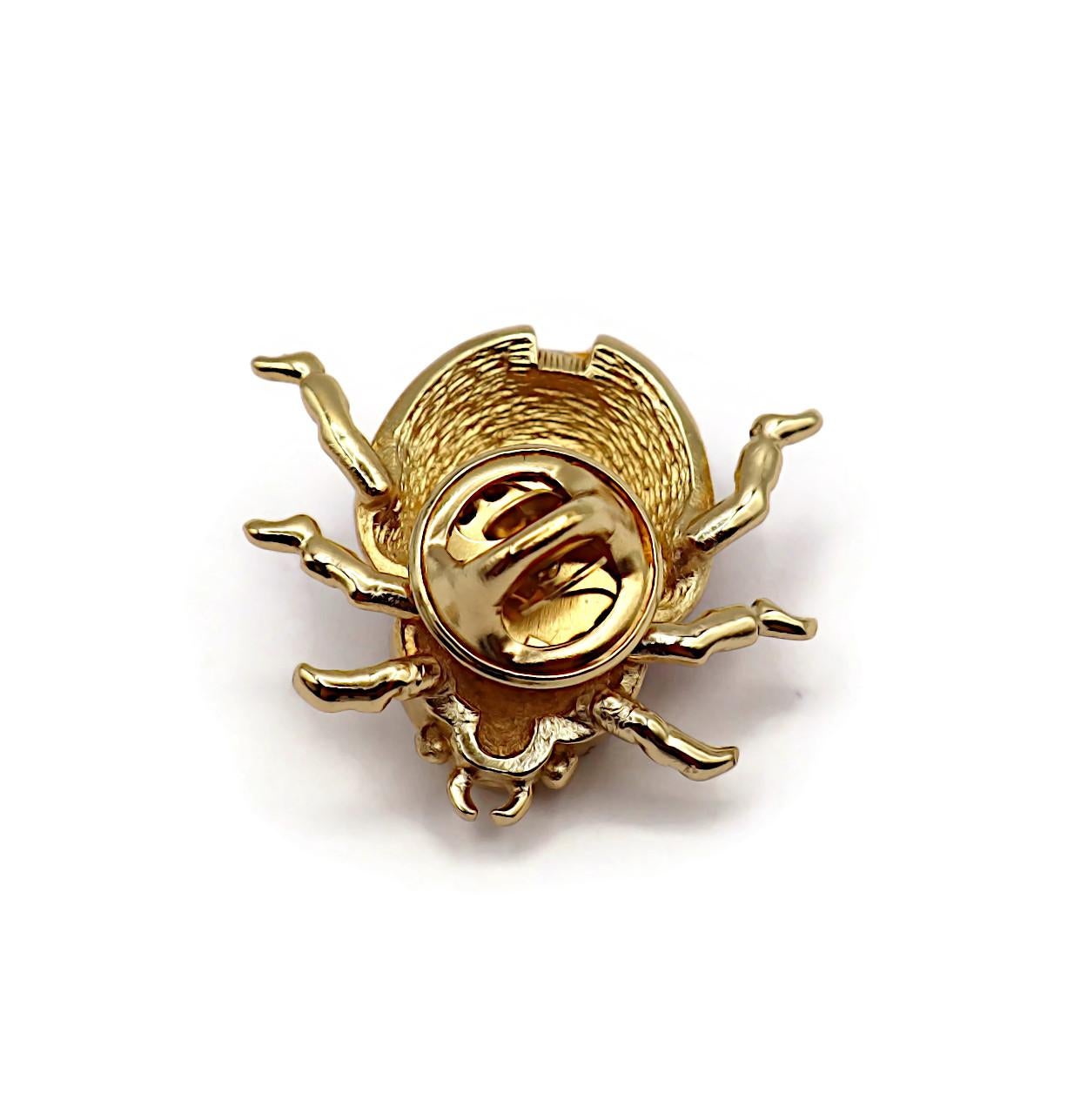 CHRISTIAN DIOR Vintage Jewelled Ladybug Pin Brooch For Sale 3