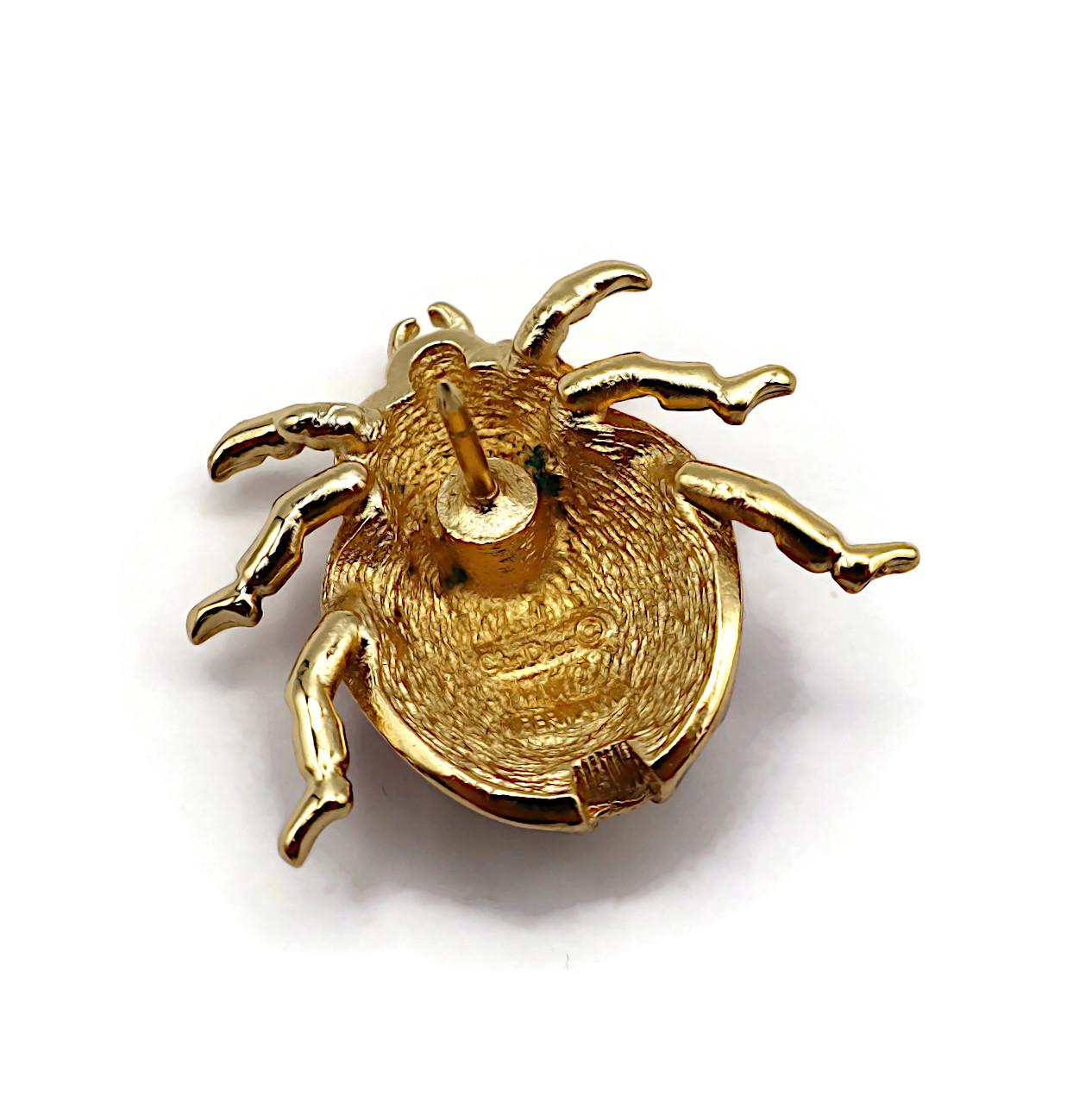 CHRISTIAN DIOR Vintage Jewelled Ladybug Pin Brooch 1