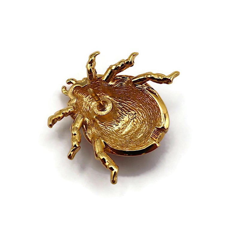 CHRISTIAN DIOR Vintage Jewelled Ladybug Pin Brooch at 1stDibs