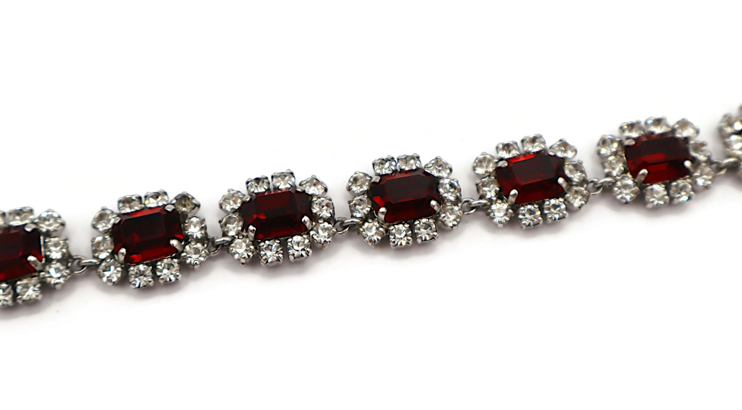 CHRISTIAN DIOR Vintage Jewelled Necklace and Earrings Set, 1966 In Good Condition For Sale In Nice, FR
