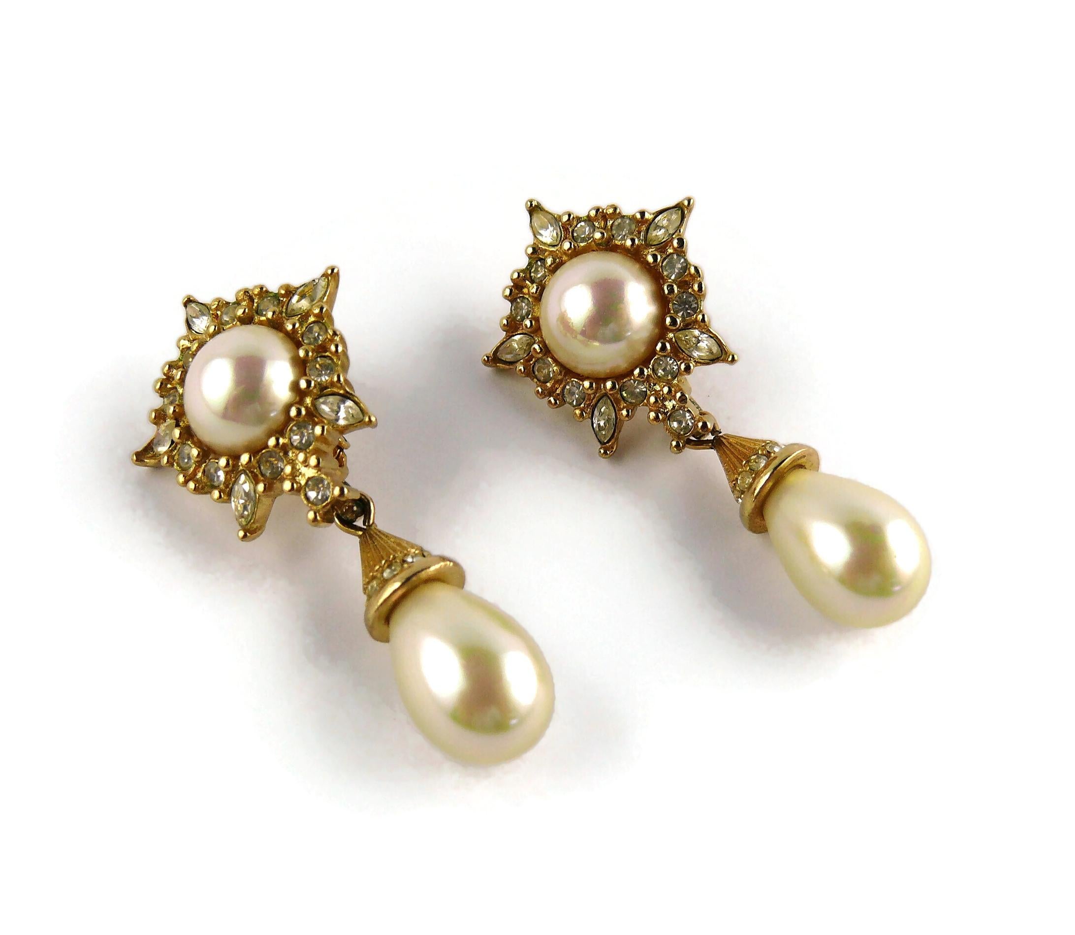 dior pearl dangle earrings
