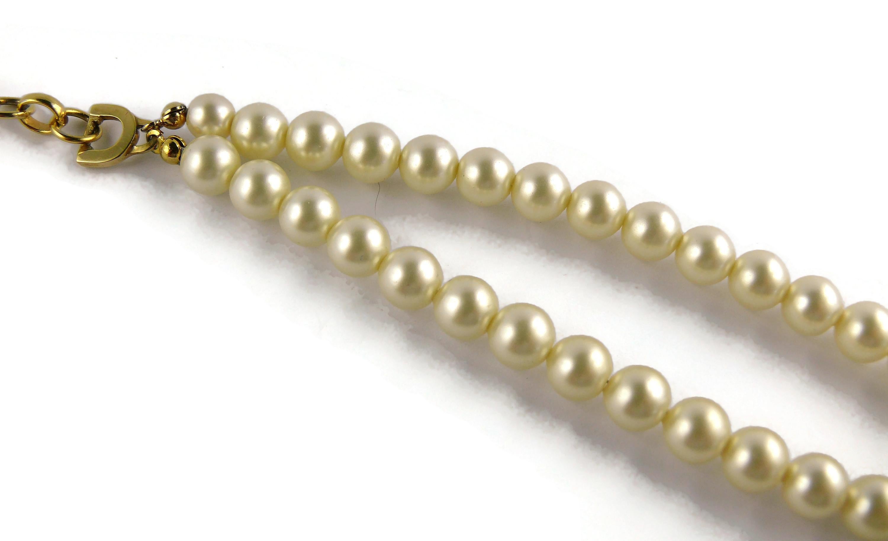 Christian Dior Vintage Jewelled Pearl Necklace 7