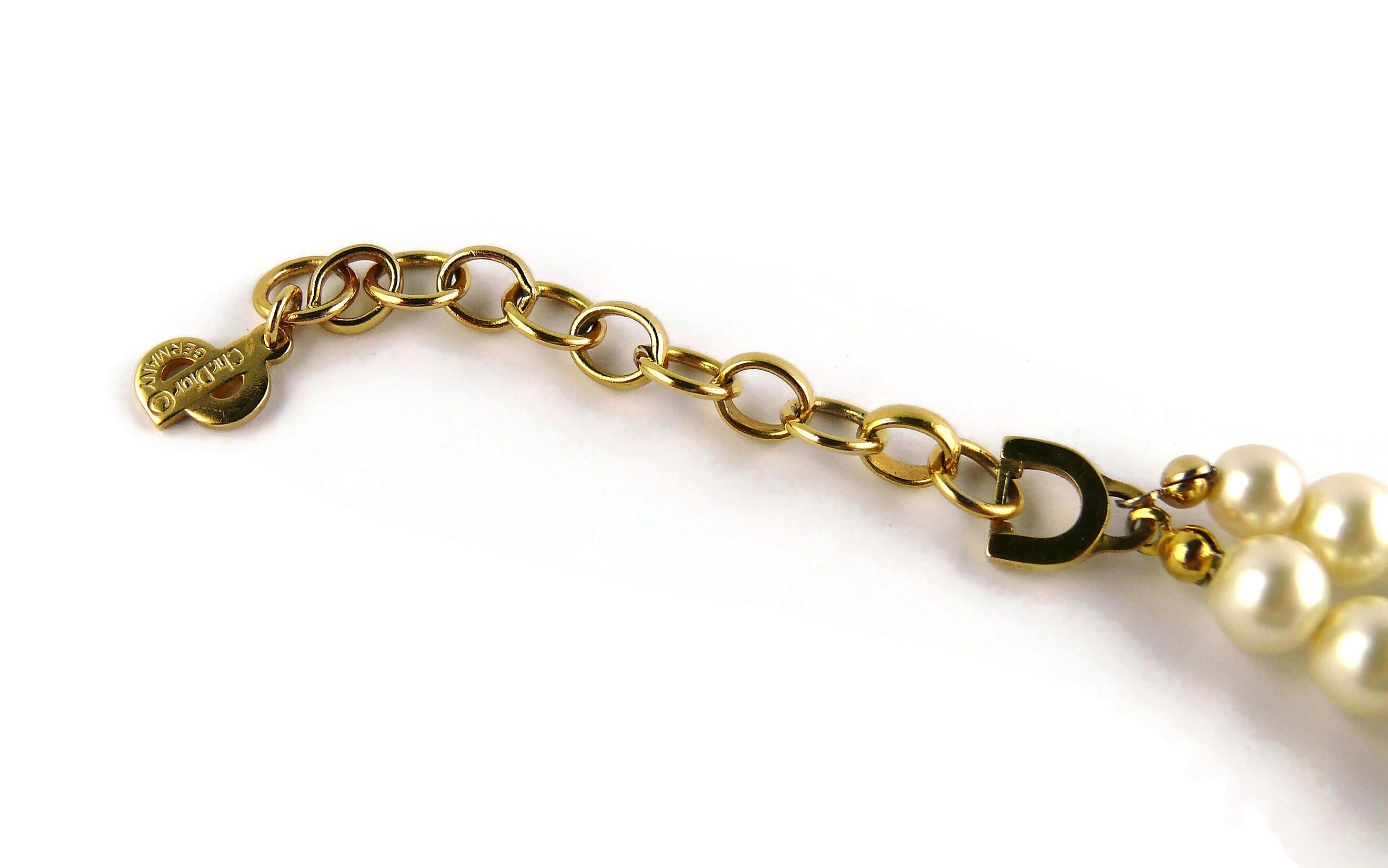 Christian Dior Vintage Jewelled Pearl Necklace 8