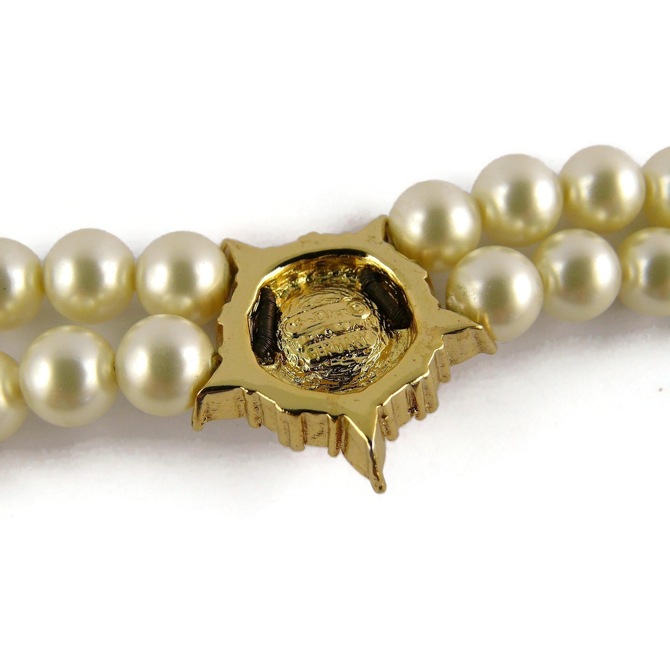 Christian Dior Vintage Jewelled Pearl Necklace 10