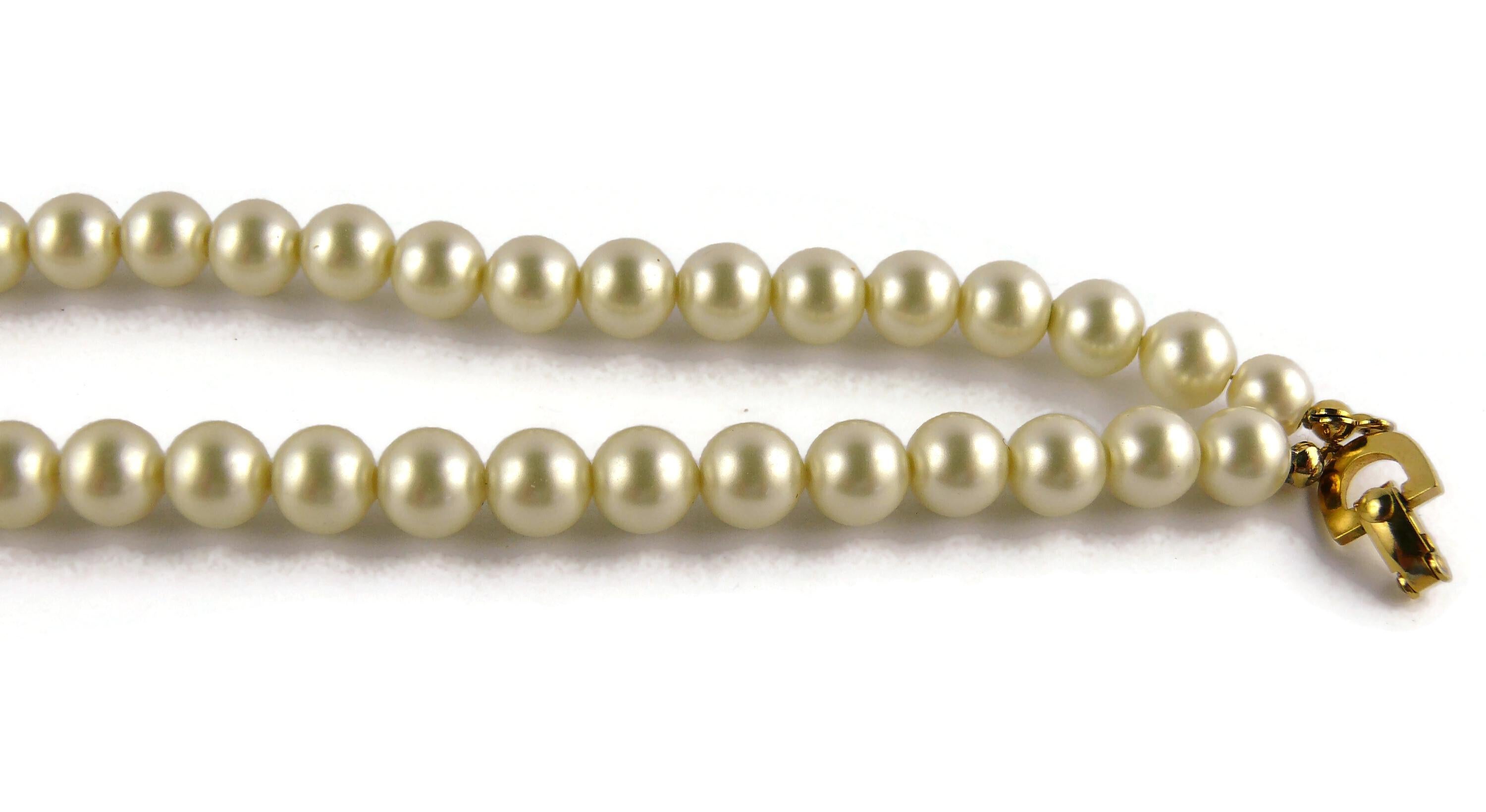 Christian Dior Vintage Jewelled Pearl Necklace 1
