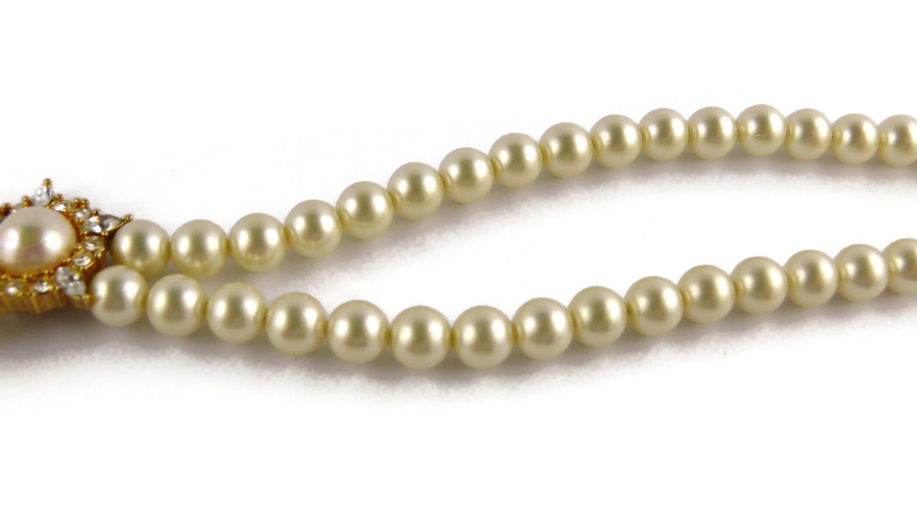 Christian Dior Vintage Jewelled Pearl Necklace 2