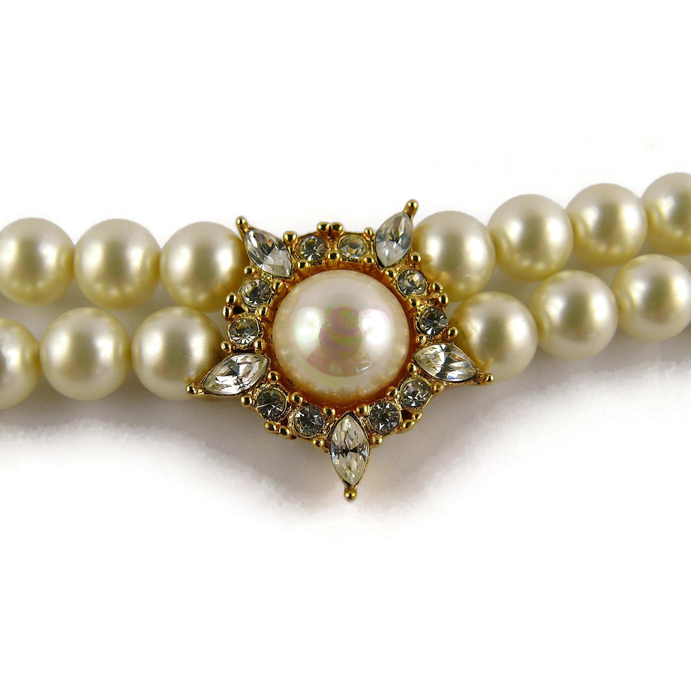 Christian Dior Vintage Jewelled Pearl Necklace 4