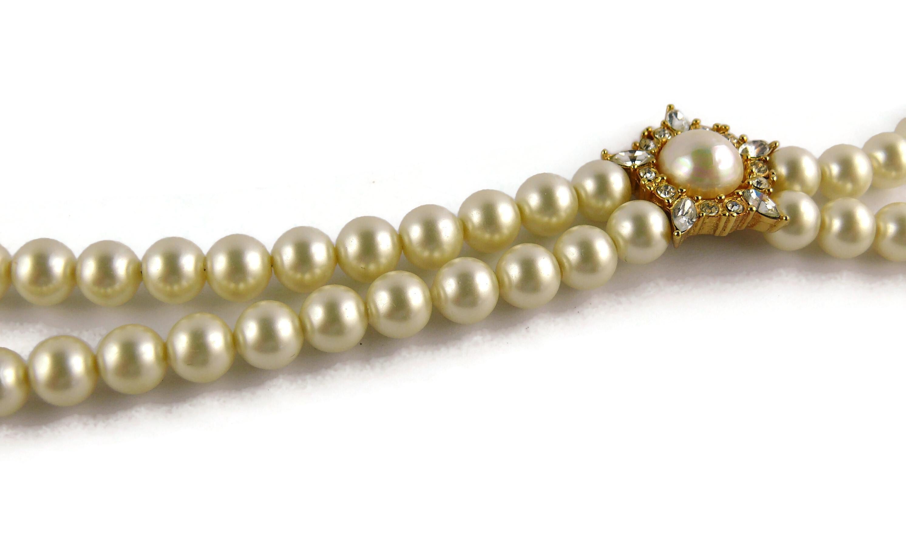 Christian Dior Vintage Jewelled Pearl Necklace 5
