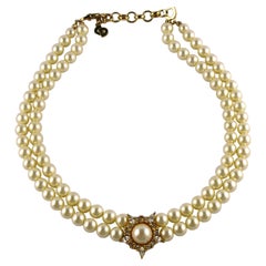 Christian Dior Vintage Jewelled Pearl Necklace