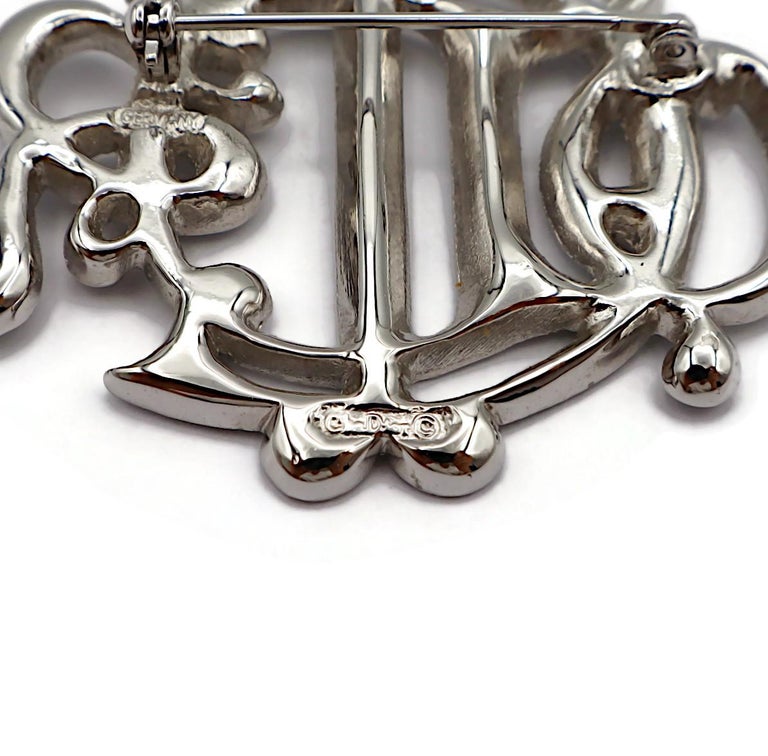 Broche Ancienne En Argent à Monogramme - Bijou Vintage, Occasion