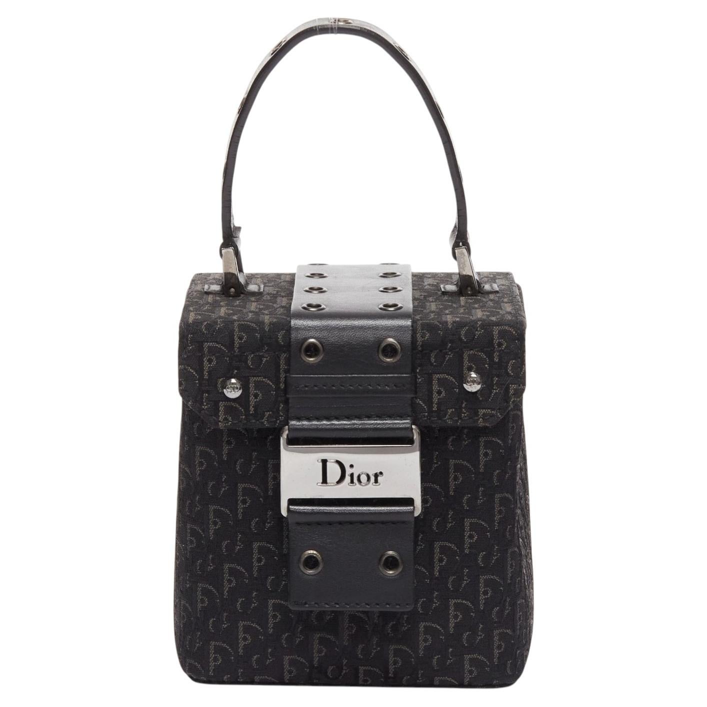 CHRISTIAN DIOR For Christian Dior Vintage John Galliano for Christian Dior, borsa in tela Street Chic con trotter nero.