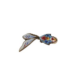Christian Dior Vintage John Galliano Floral Wings Earring White Blue Drop Runway