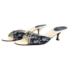 Christian Dior Vintage John Galliano Padlock and Key Oblique Mule Sandals 37