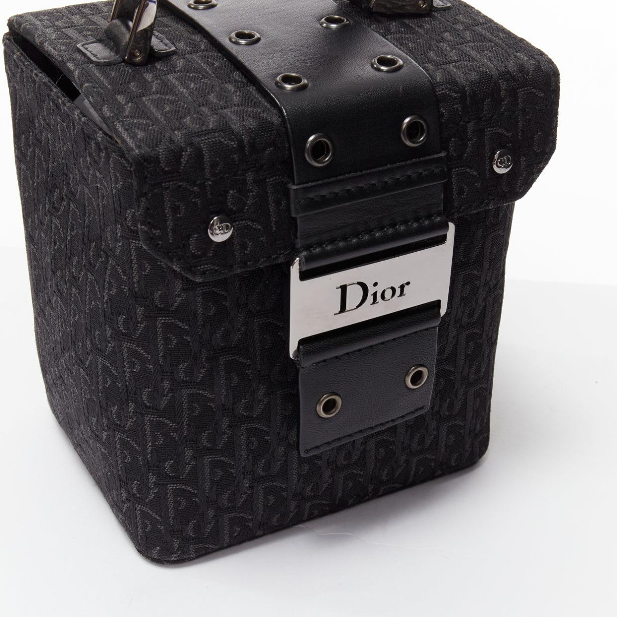 CHRISTIAN DIOR Vintage John Galliano trotter Street Chic canvas leather box bag For Sale 3