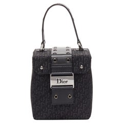 CHRISTIAN DIOR Vintage John Galliano trotter Street Chic canvas leather box bag