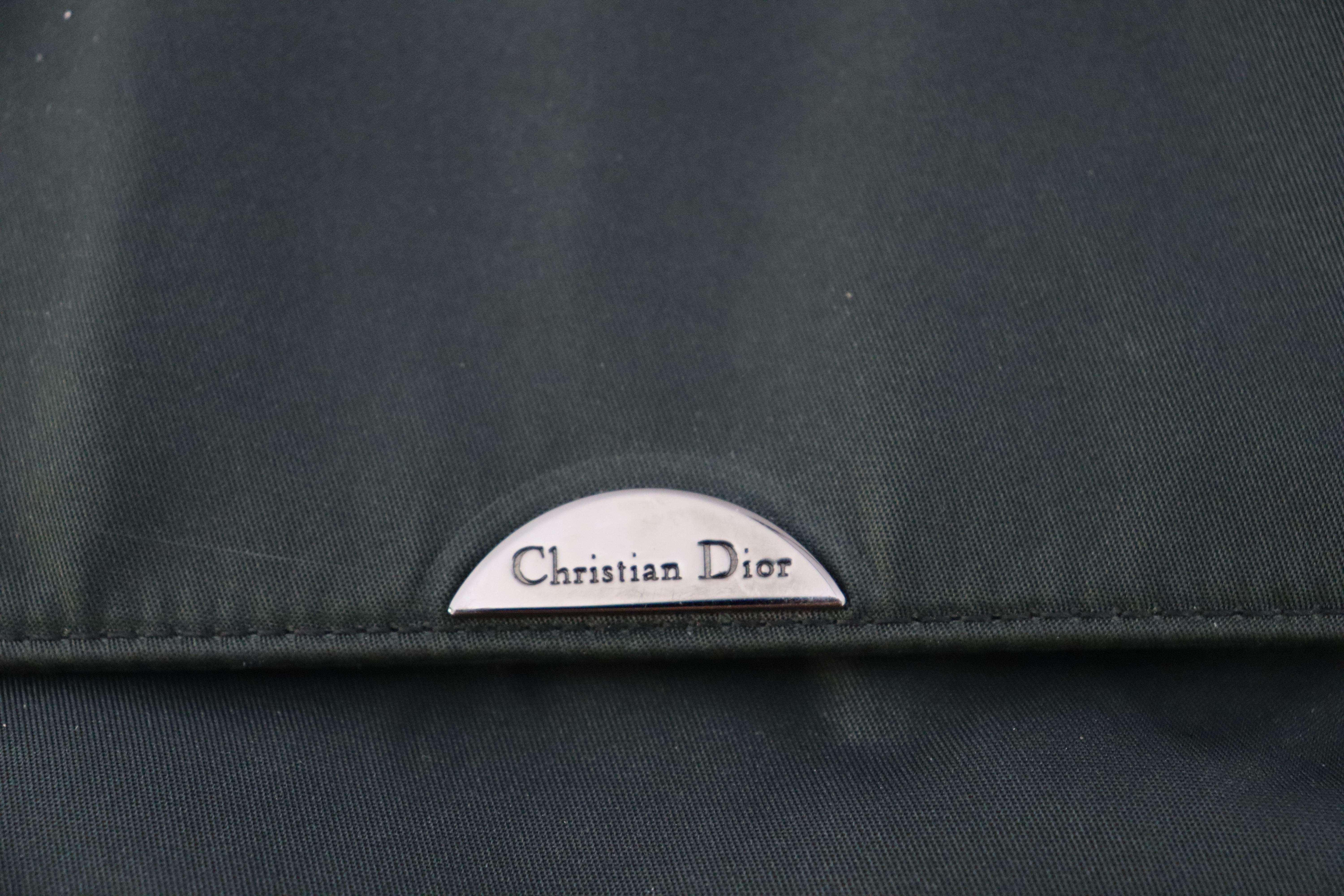 Women's Christian Dior Vintage Khaki Nylon Satchel Bag