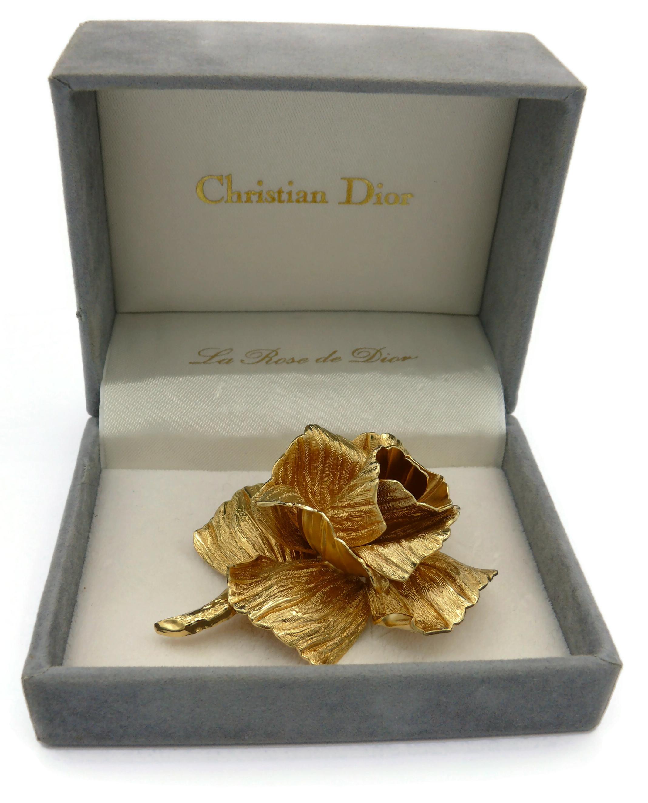 CHRISTIAN DIOR Broche vintage La Rose de Dior Excellent état à Nice, FR
