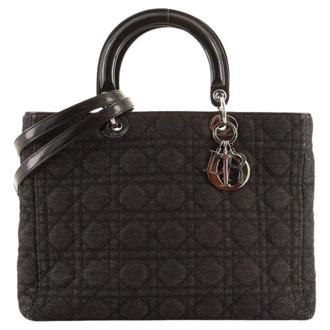 Christian Dior Vintage Lady Dior Handbag Cannage Quilt Denim Medium at — free download