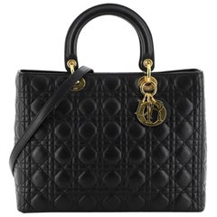 Christian Dior - Sac Lady Dior Vintage Cannage Quilt en cuir d'agneau - Large