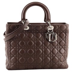 Christian Dior - Sac Lady Dior Vintage Cannage Quilt en cuir d'agneau - Large