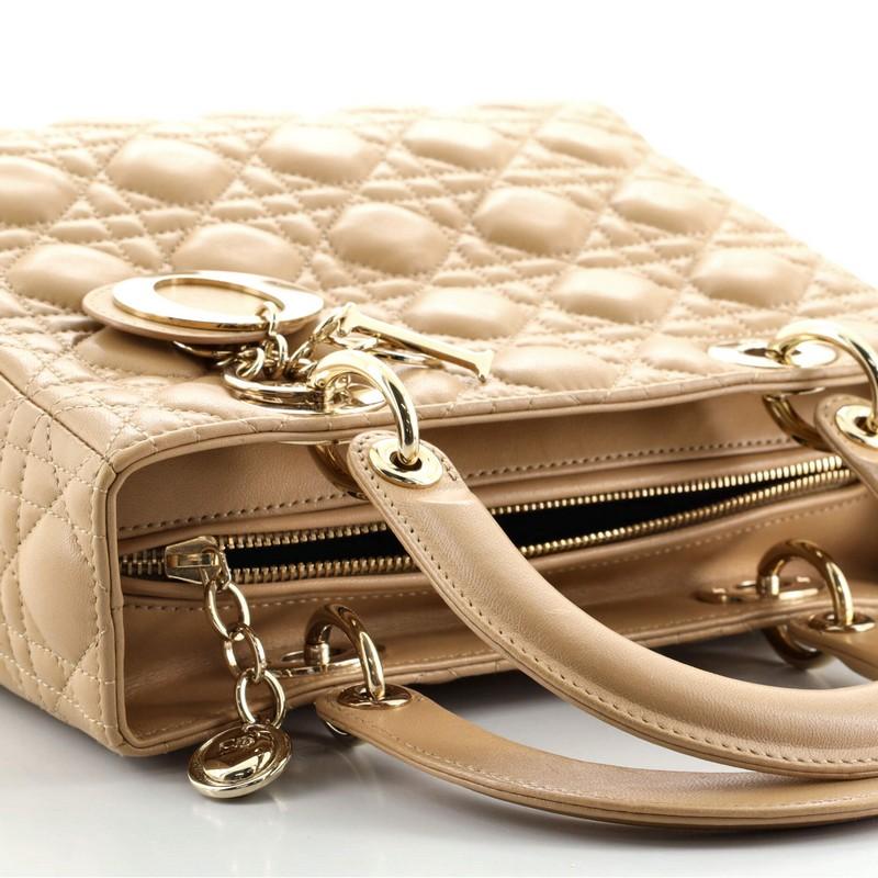Christian Dior Vintage Lady Dior Bag Cannage Quilt Lambskin Medium In Good Condition In NY, NY