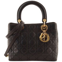Christian Dior Vintage Lady Dior Bag Cannage Quilt Lambskin Medium