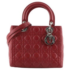 Christian Dior Vintage Lady Dior Bag Cannage Quilt Lambskin Medium