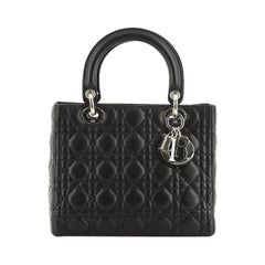 Christian Dior Vintage Lady Dior Bag Cannage Quilt Lambskin Medium