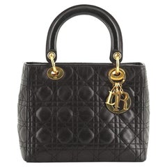 Christian Dior Vintage Lady Dior Bag Cannage Quilt Lambskin Medium