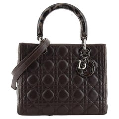 Christian Dior Vintage Lady Dior Bag Cannage Quilt Lambskin with Resin Handles
