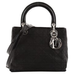 Christian Dior Vintage Lady Dior Bag Cannage Quilt Nylon Medium