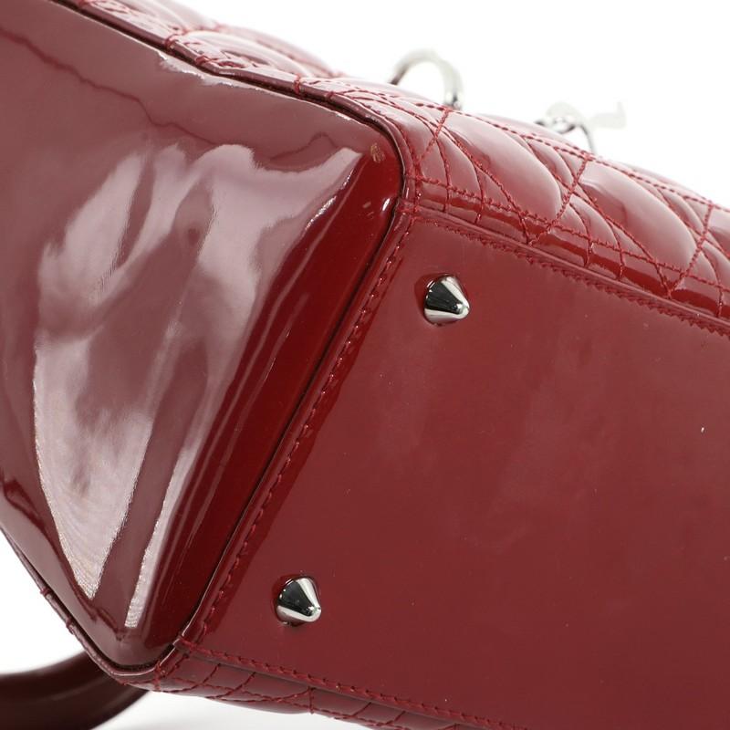 Christian Dior Vintage Lady Dior Bag Cannage Quilt Patent Medium 3