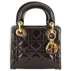 Christian Dior Vintage Lady Dior Bag Cannage Quilt Patent Mini