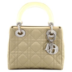 Christian Dior Vintage Lady Dior Bag Cannage Quilt Satin and Resin with C