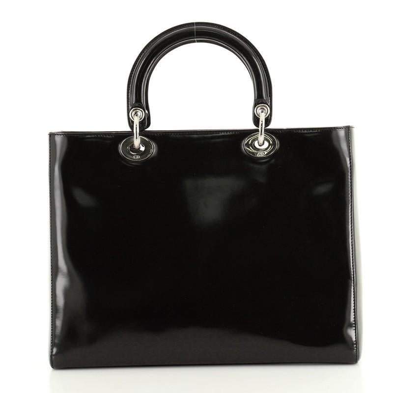 Black Christian Dior Vintage Lady Dior Bag Leather Large